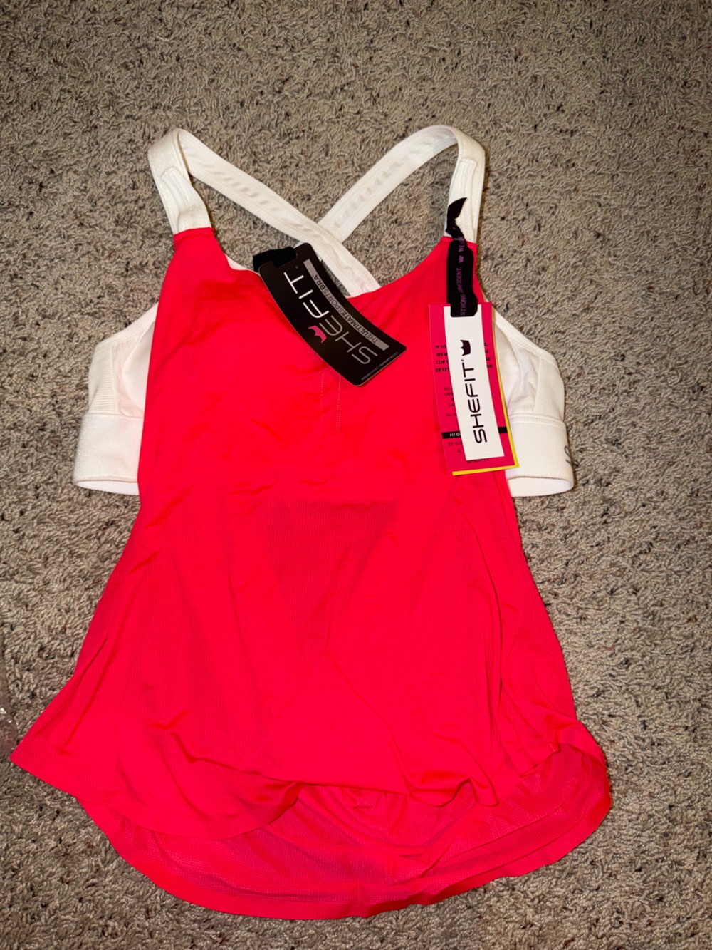 SHEFIT Hot Pink Performance Clip On Tank